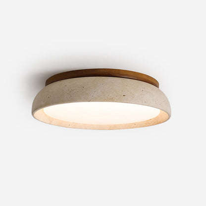 Depiara plafondlamp travertin hout LED 3000K beige plafondverlichting woonkamer slaapkamer hal badkamer modern minimalistisch