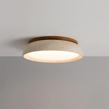 Depiara plafondlamp travertin hout LED 3000K beige plafondverlichting woonkamer slaapkamer hal badkamer modern minimalistisch