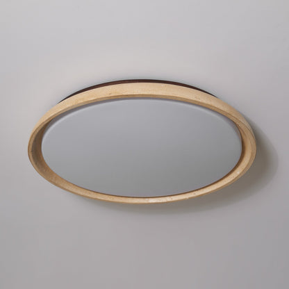 Depiara plafondlamp travertin hout LED 3000K beige plafondverlichting woonkamer slaapkamer hal badkamer modern minimalistisch