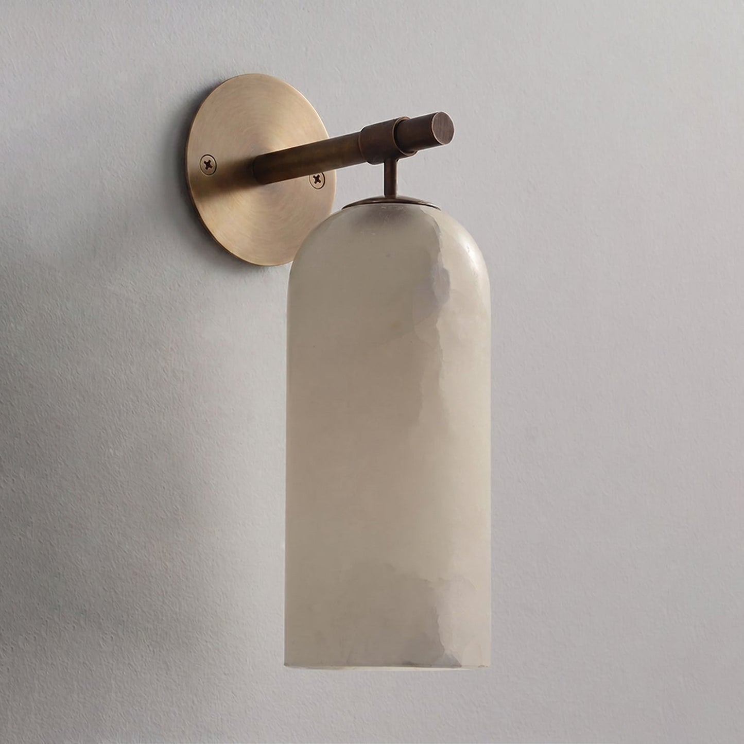 Albast Wandlamp Cilindervorm Minimalistisch Gouden Armatuur Warme Gloed Verlichting