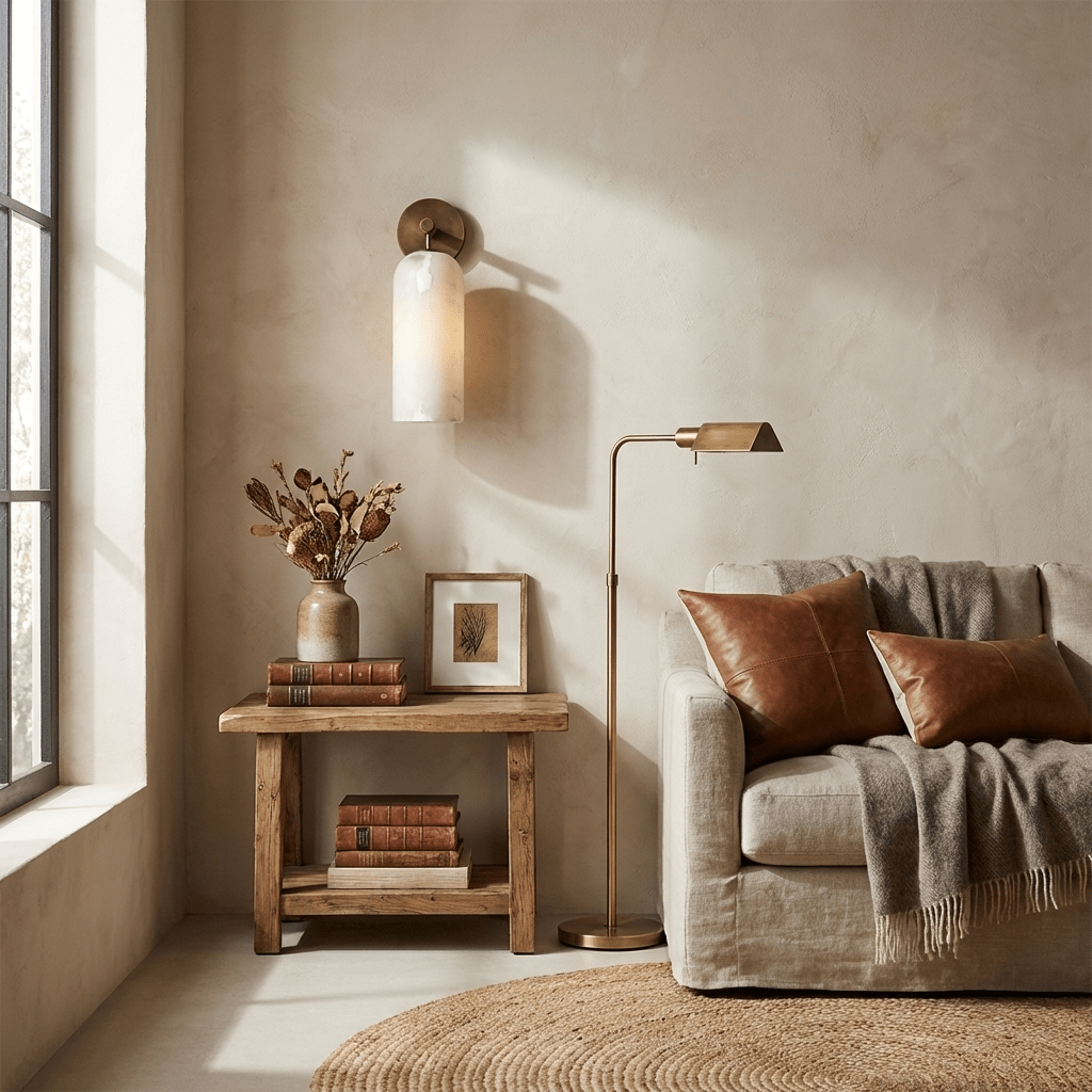 Albast Wandlamp Cilindervorm Minimalistisch Gouden Armatuur Warme Gloed Verlichting