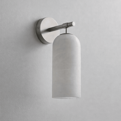 Albast Wandlamp Cilindervorm Minimalistisch Gouden Armatuur Warme Gloed Verlichting