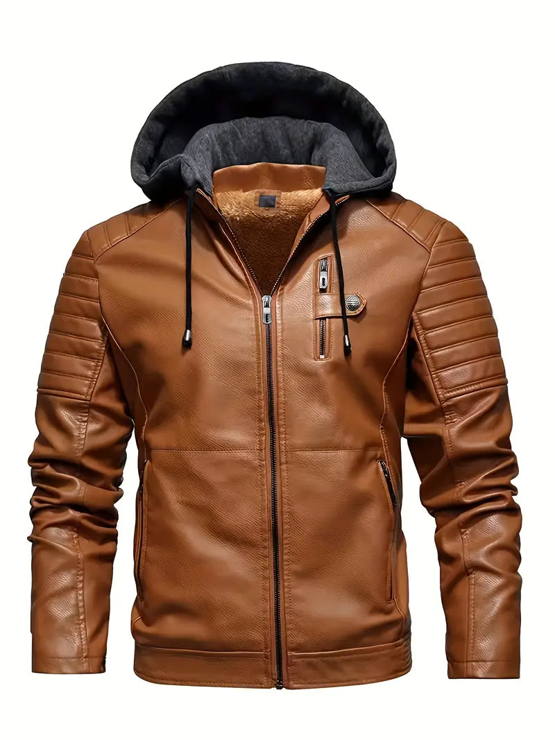 Vegan Leren Jas Stoer Elegant Design