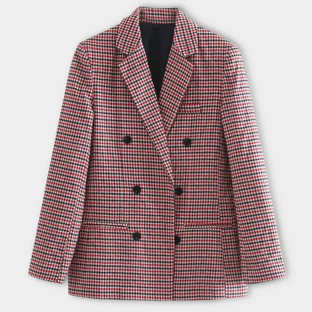 Dames Blazer Geruit Modieus Design