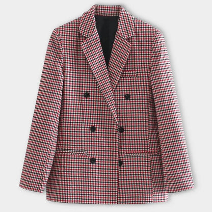 Dames Blazer Geruit Modieus Design