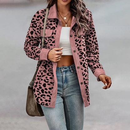 Dames Jas Luipaardprint Stijlvol en Chic → Dames Luipaard Jas Stijlvol Leer