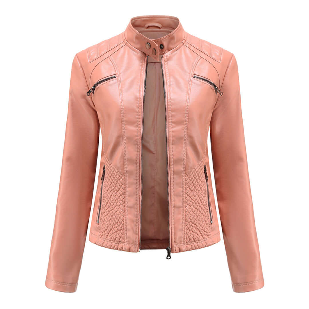 Dames Leren Jas Klassieke Stijl Elegant Design