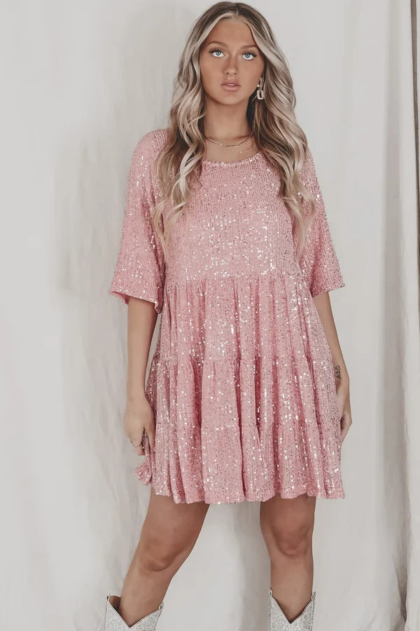 Glamourjurkje FEIKE: Glitterjurk Stralend en Feestelijk