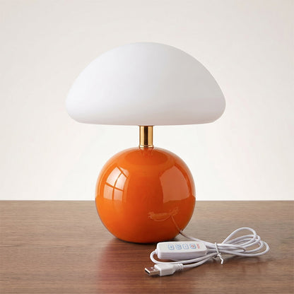 Keramische Tafellamp met Rotomold Kap - Warm Wit LED 3000K - Ø 20 cm - Scandinavische Designlamp