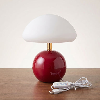 Keramische Tafellamp met Rotomold Kap - Warm Wit LED 3000K - Ø 20 cm - Scandinavische Designlamp