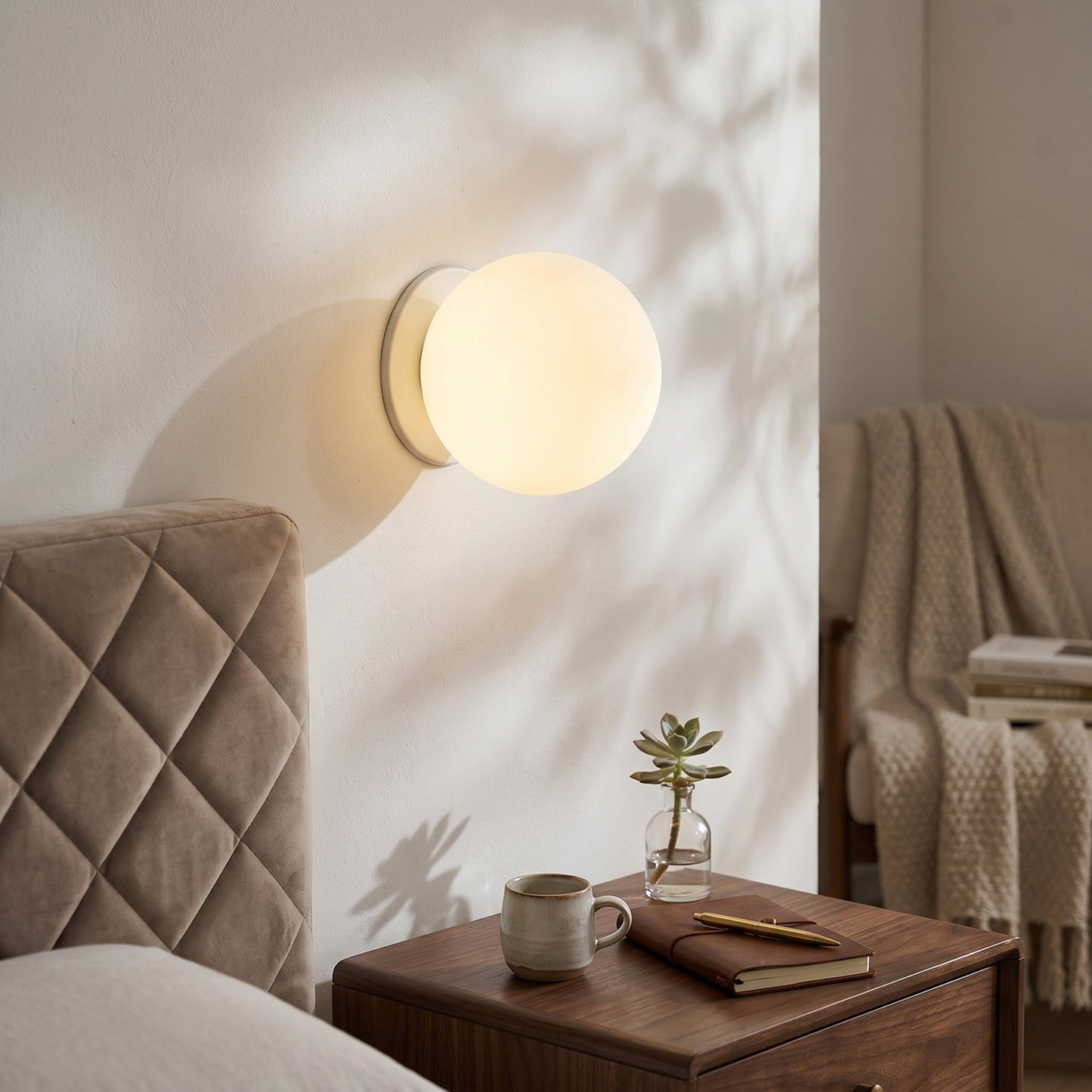 Glazen Wandlamp met Gouden of Zilveren Fitting – Modern Design voor Slaapkamer en Woonkamer