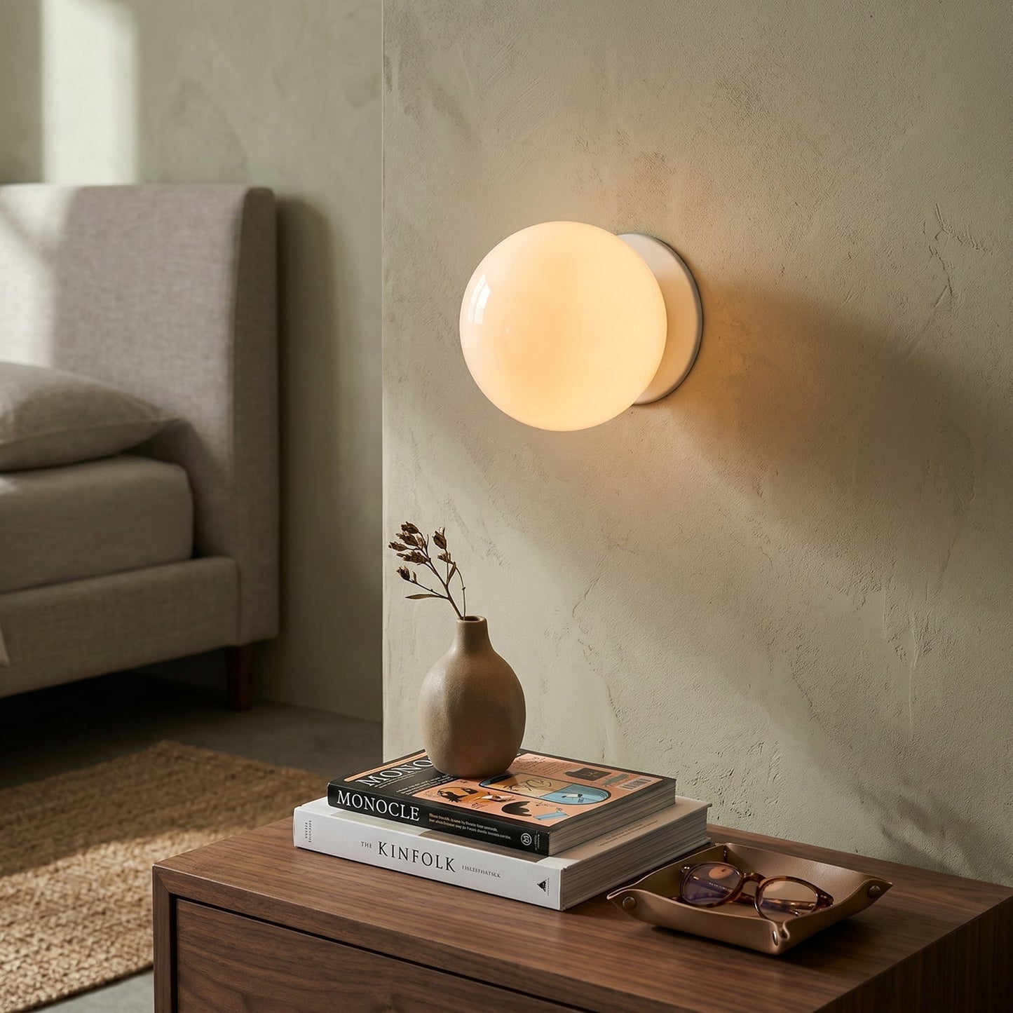 Glazen Wandlamp met Gouden of Zilveren Fitting – Modern Design voor Slaapkamer en Woonkamer
