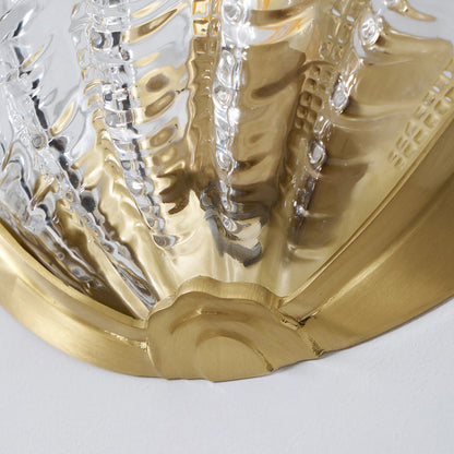 Glazen Wandlamp Schelp Design Messing & Glas Luxe Afwerking voor Gang en Slaapkamer