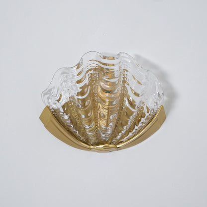 Glazen Wandlamp Schelp Design Messing & Glas Luxe Afwerking voor Gang en Slaapkamer