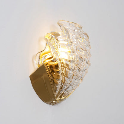 Glazen Wandlamp Schelp Design Messing & Glas Luxe Afwerking voor Gang en Slaapkamer
