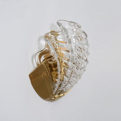 Glazen Wandlamp Schelp Design Messing & Glas Luxe Afwerking voor Gang en Slaapkamer