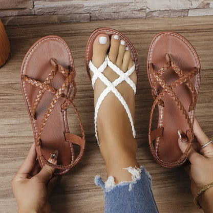 Zomer Sandalen voor Vrouwen Gevlochten Design Elegant