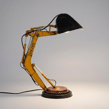 Tafellamp Graafmachine Industrieel LED USB Kinderkamer Bureaulamp Jongens Speels Decoratielamp Metaal Look Cadeau