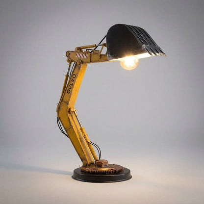 Tafellamp Graafmachine Industrieel LED USB Kinderkamer Bureaulamp Jongens Speels Decoratielamp Metaal Look Cadeau