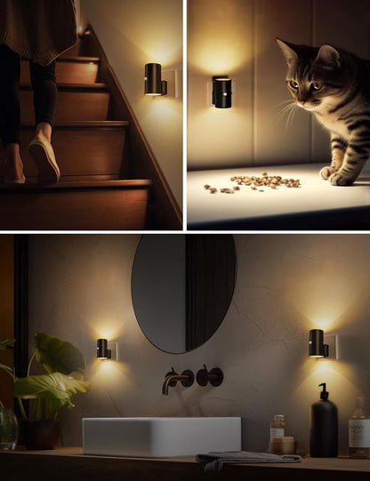 Dimbare LED Stopcontactlamp Warm Wit 3000K Instelbare Helderheid Compact Nachtlicht voor Gang Slaapkamer Kinderkamer Eenvoudige Installatie zonder Gereedschap