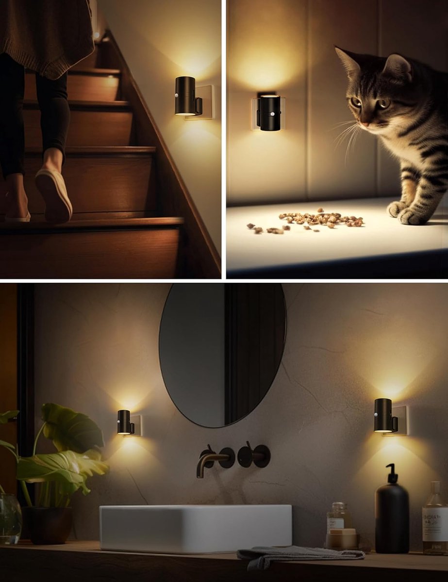 Dimbare LED Nachtlamp Stekker Wandlamp Warm Wit 3000K Slaapkamer Hal Kinderkamer Sfeerverlichting Compact