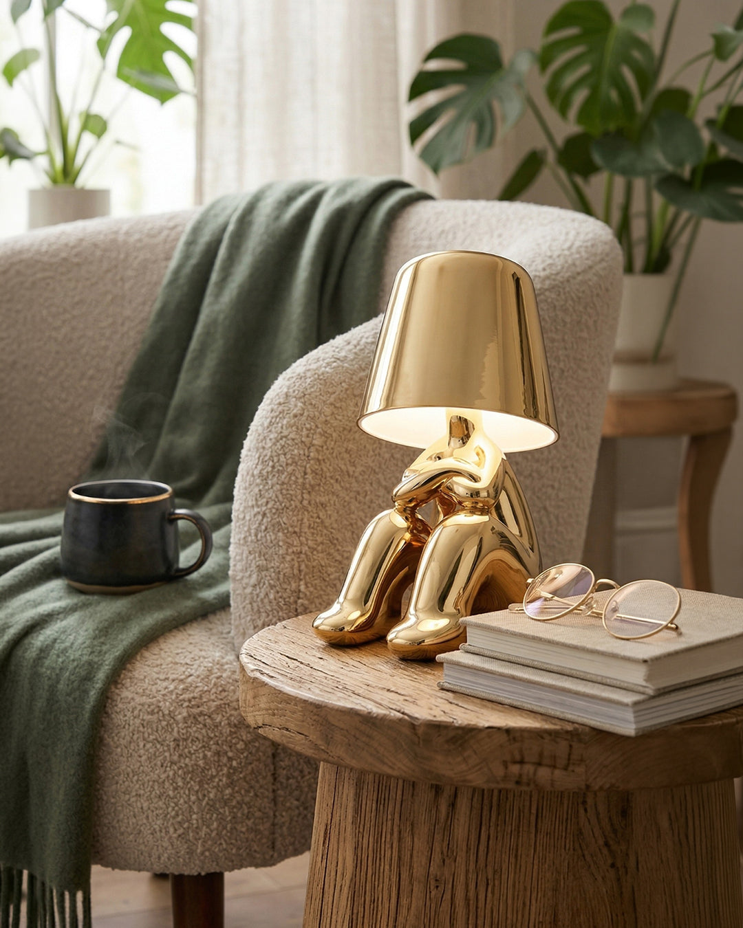 Metalen Tafellamp Sculptuur Figuur Sfeerlicht Touch Dimbaar LED Nachtlampje Goud Zilver Modern Design Decoratief