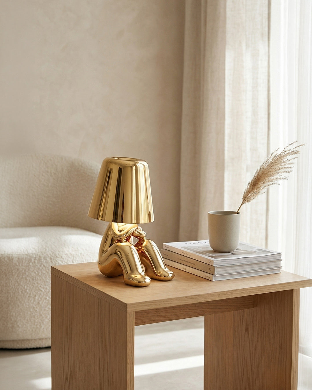 Metalen Tafellamp Sculptuur Figuur Sfeerlicht Touch Dimbaar LED Nachtlampje Goud Zilver Modern Design Decoratief