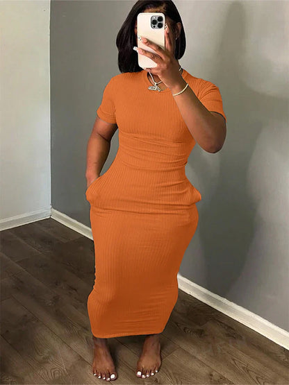 Korte Zomerjurk Bodycon Vrouwelijk Elegant