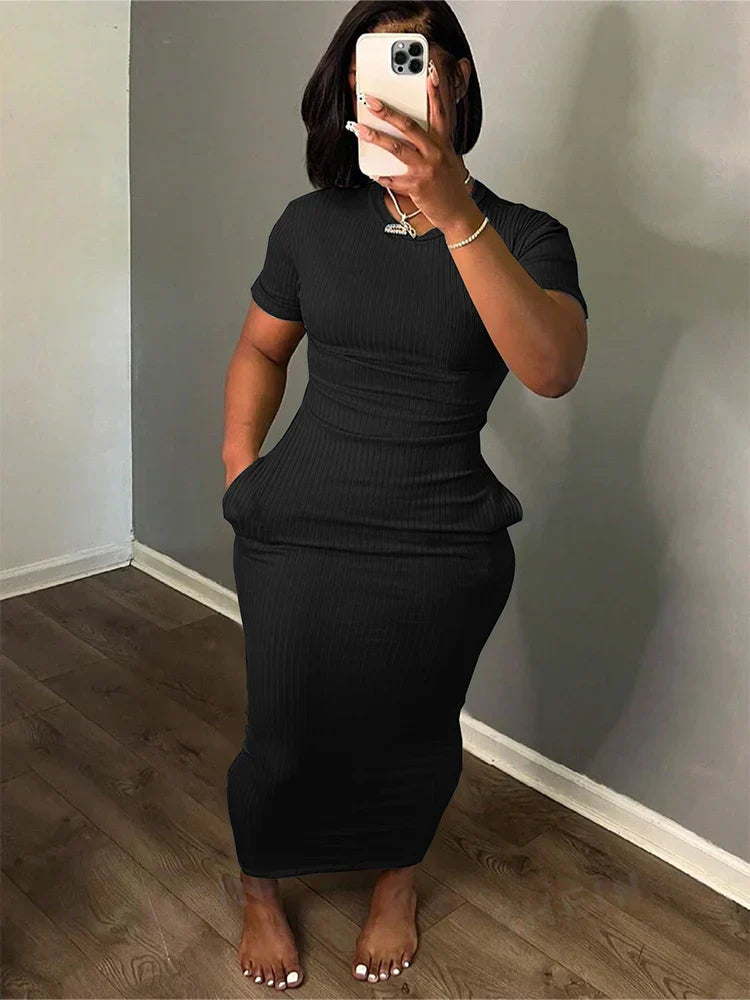 Korte Zomerjurk Bodycon Vrouwelijk Elegant