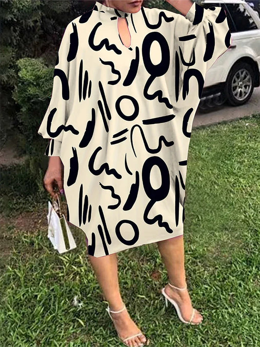 Plus Size Zomerjurk met Skelet Print - StudioMarella
