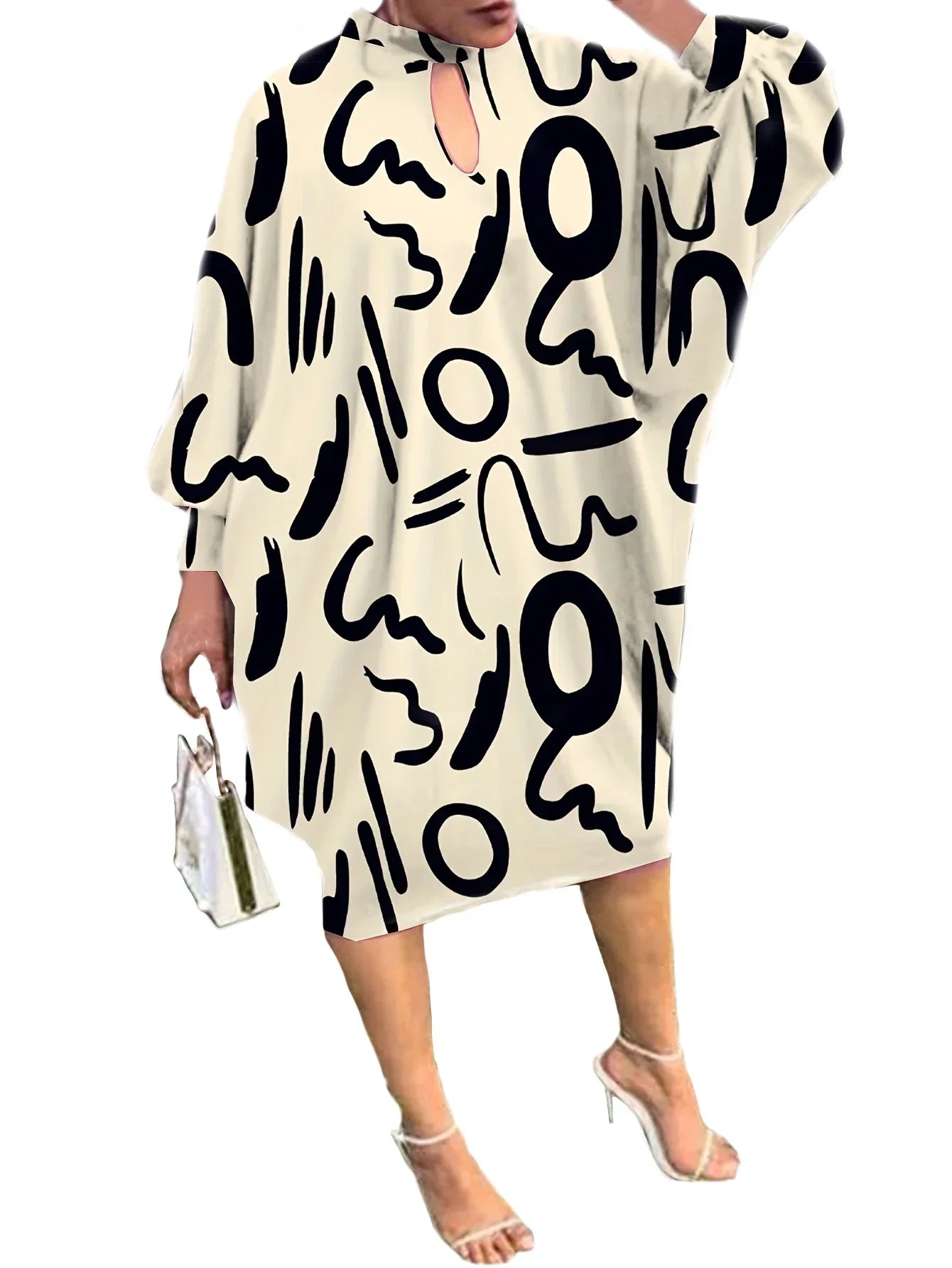 Plus Size Zomerjurk met Skelet Print