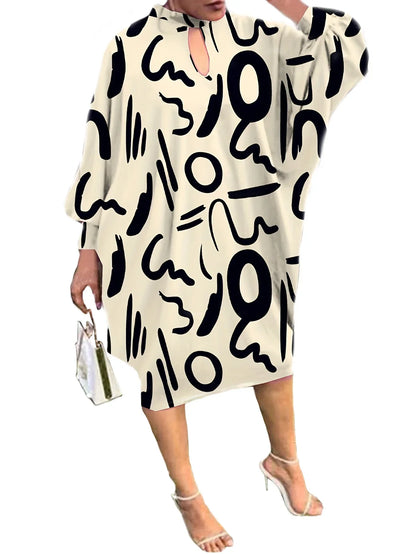 Plus Size Zomerjurk met Skelet Print