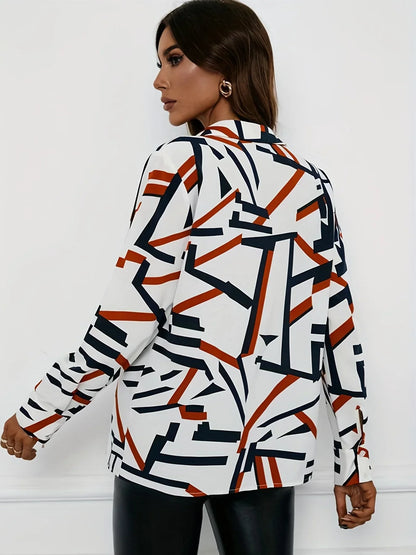 Plus Size Blouse met Geometrische Print