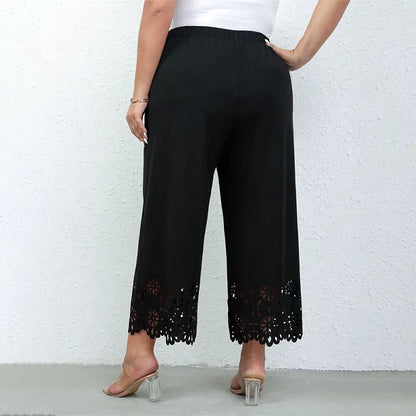 Plus Size Wijde Broek Luxe Stof Comfortabel
