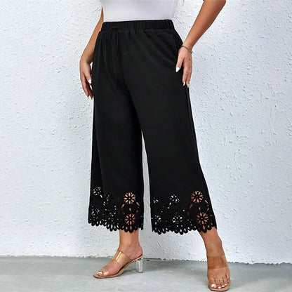 Plus Size Wijde Broek Luxe Stof Comfortabel