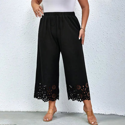 Plus Size Wijde Broek Luxe Stof Comfortabel