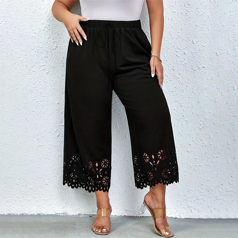 Plus Size Wijde Broek Luxe Stof Comfortabel