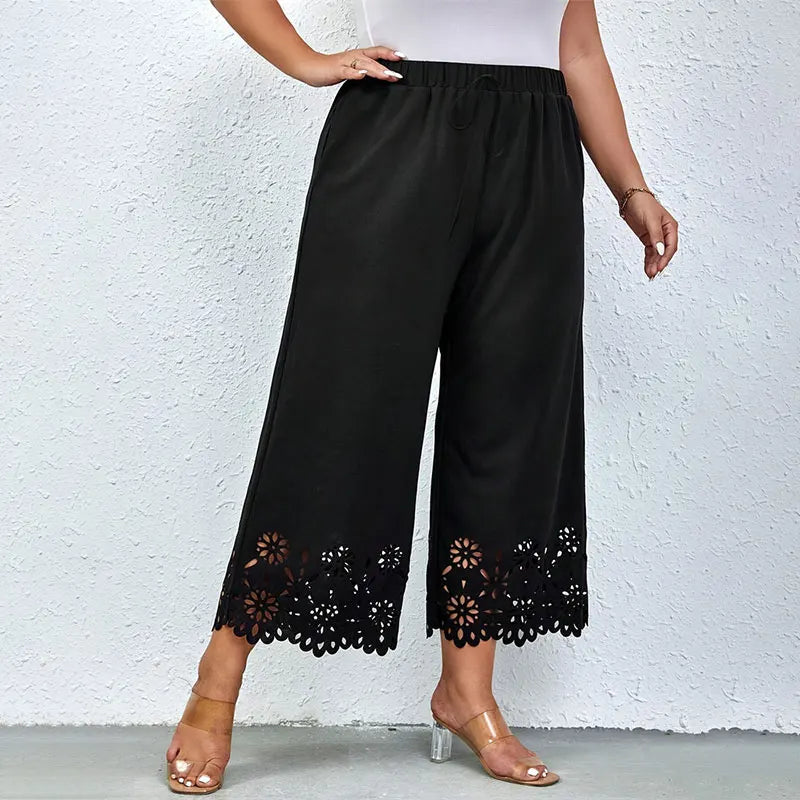 Plus Size Wijde Broek Luxe Stof Comfortabel