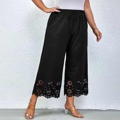 Plus Size Wijde Broek Luxe Stof Comfortabel