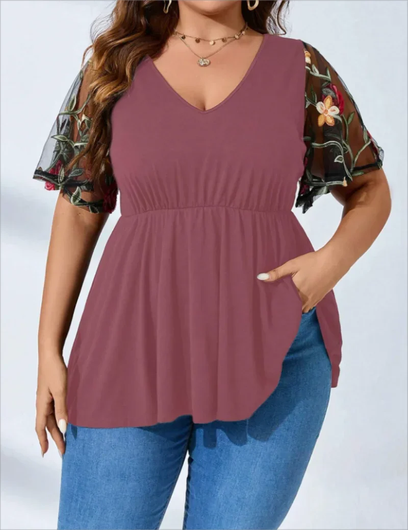 Dames T-shirt Mesh Luchtig en Stijlvol