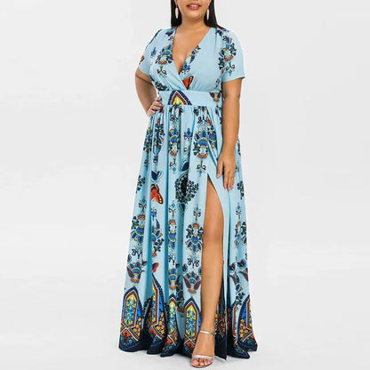 Plus Size Jurk Vlinderprint Lange Mouw Jurk voor Vrouw