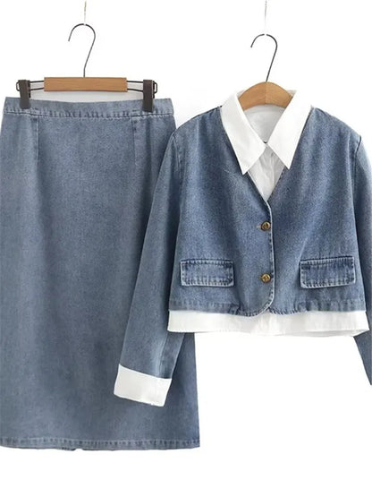 Plus Size Denim Set voor Vrouwen Gegarandeerd Comfort - StudioMarella