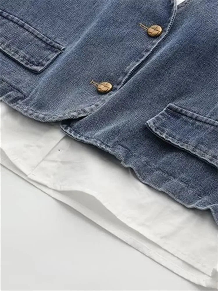 Plus Size Denim Set voor Vrouwen Gegarandeerd Comfort