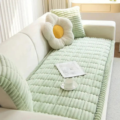 Elastische Jacquard Bankhoes met Ruches – Stretchfabric voor 3-Zits Bank en Fauteuil