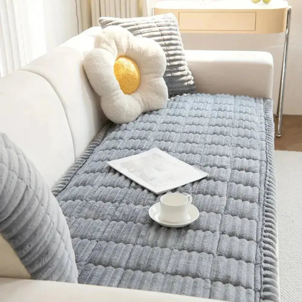 Elastische Jacquard Bankhoes met Ruches – Stretchfabric voor 3-Zits Bank en Fauteuil