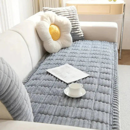 Elastische Jacquard Bankhoes met Ruches – Stretchfabric voor 3-Zits Bank en Fauteuil
