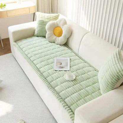 Elastische Jacquard Bankhoes met Ruches – Stretchfabric voor 3-Zits Bank en Fauteuil