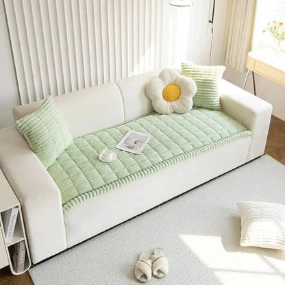 Elastische Jacquard Bankhoes met Ruches – Stretchfabric voor 3-Zits Bank en Fauteuil