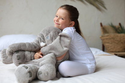 Pluche Olifant Knuffelkussen – Zacht Comfort Kussen voor Kinderkamer en Ontspanning