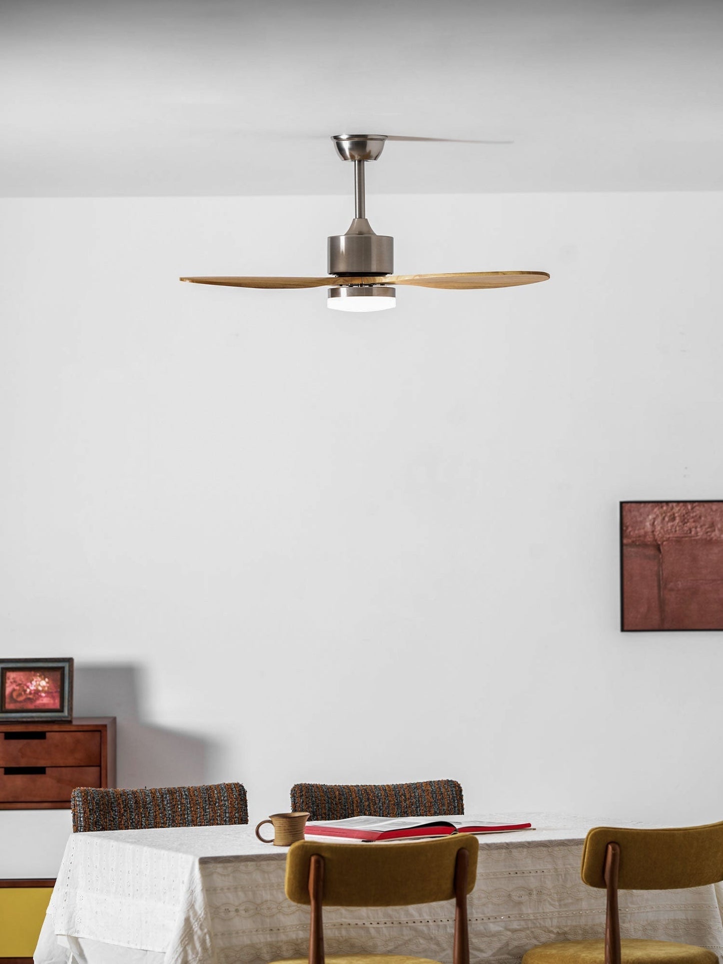 Plafondventilator met Geïntegreerde LED-verlichting – Dimmeerbaar & Verstelbaar – Stil & Energiebesparend
